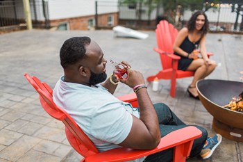 The Adelade sitting outdoors